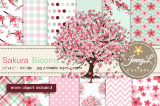 Cherry Blossoms Digital Papers Clipart: A Creative Asset for Modern Designers