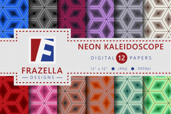 Neon Kaleidoscope Digital Papers: A Creative Resource for Modern Design Workflows