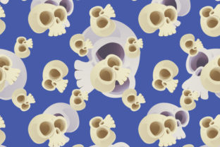 Pattern with Halloween Symbols - Skeletons