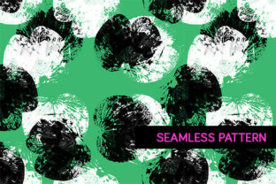 Seamless Pattern of an Inked Leaf - Green